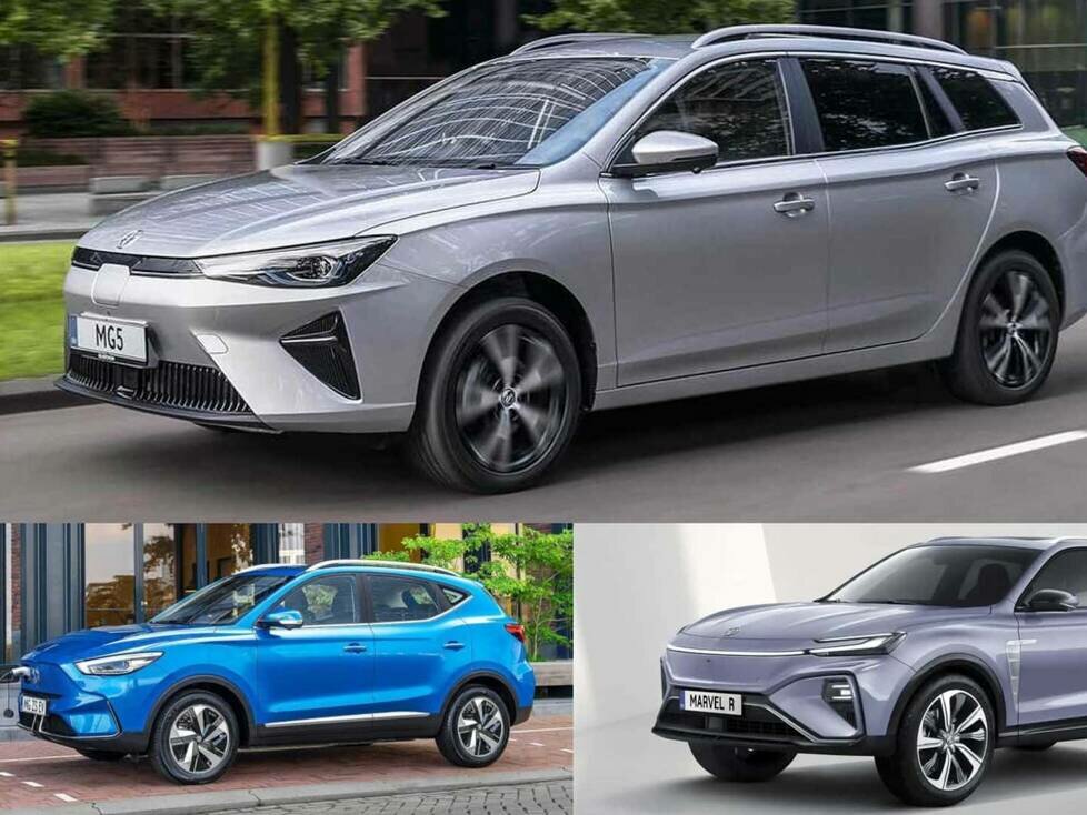 3 ausgelaufene MG-Elektromodelle als Collage