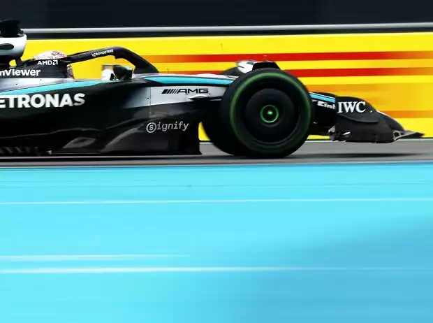 George Russell im Mercedes W16 in Miami 2025 Titel-Bild zur News: George Russell im Mercedes W16 in Miami 2025