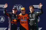 Oscar Piastri (McLaren), Max Verstappen (Red Bull) und George Russell (Mercedes) 