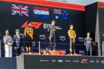 Lando Norris (McLaren), Max Verstappen (Red Bull) und Oscar Piastri (McLaren) 