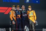 Lando Norris (McLaren), Max Verstappen (Red Bull) und Oscar Piastri (McLaren) 