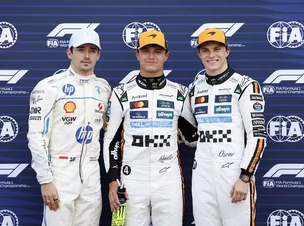 Lando Norris, Charles Leclerc, Oscar Piastri Titel-Bild zur News: Lando Norris, Charles Leclerc, Oscar Piastri