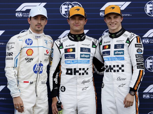 Die Top-3 beim Quali in Monaco: Charles Leclerc, Lando Norris, Oscar Piastri Die Top-3 beim Quali in Monaco: Charles Leclerc, Lando Norris, Oscar Piastri