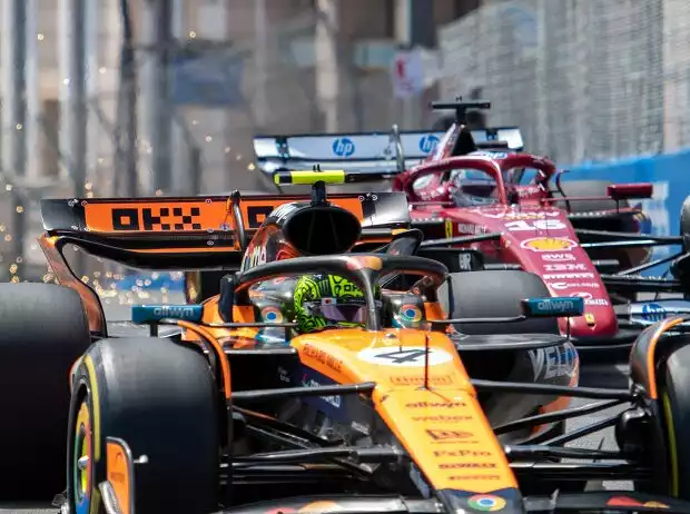 Bisweilen wurde es eng zwischen Lando Norris und Charles Leclerc in Monaco Titel-Bild zur News: Bisweilen wurde es eng zwischen Lando Norris und Charles Leclerc in Monaco