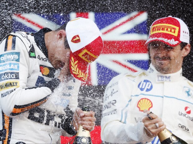 Zumindest das Schampus-Duell am Podium ging am Sonntag wohl an Leclerc Zumindest das Schampus-Duell am Podium ging am Sonntag wohl an Leclerc