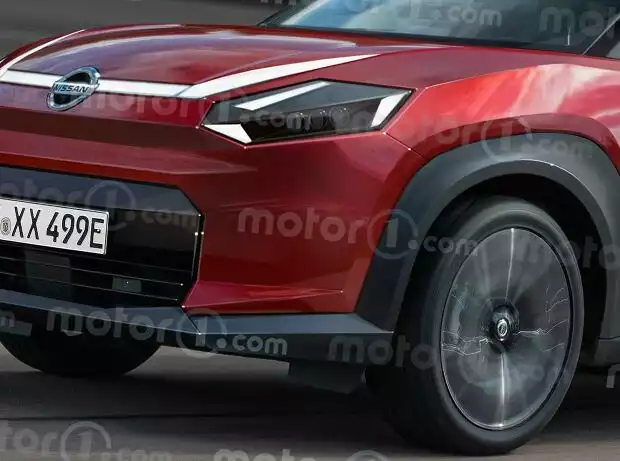 Titel-Bild zur News: Nissan Juke elettrica (2026), il render di Motor1.com