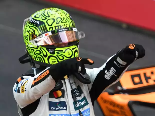 Lando Norris jubelt nach seinem Sieg beim Formel-1-Rennen in Monaco 2025 Titel-Bild zur News: Lando Norris jubelt nach seinem Sieg beim Formel-1-Rennen in Monaco 2025