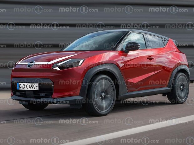 Nissan Juke Electric (2026), das Motor1.com-Rendering