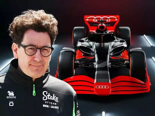 Sauber-Geschäftsführer Mattia Binotto vor einer Audi-Designstudie (Fotomontage) Titel-Bild zur News: Sauber-Geschäftsführer Mattia Binotto vor einer Audi-Designstudie (Fotomontage)