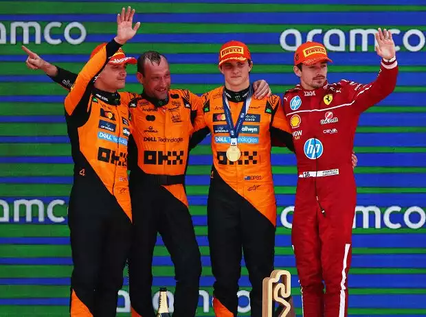 Oscar Piastri, Lando Norris, Charles Leclerc Titel-Bild zur News: Oscar Piastri, Lando Norris, Charles Leclerc