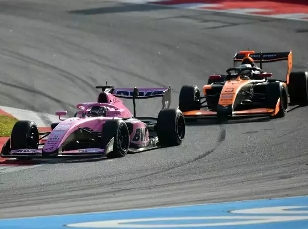Nicola Lacorte und Ugo Ugochukwu beim Formel-3-Rennen in Barcelona 2025 Titel-Bild zur News: Nicola Lacorte und Ugo Ugochukwu beim Formel-3-Rennen in Barcelona 2025