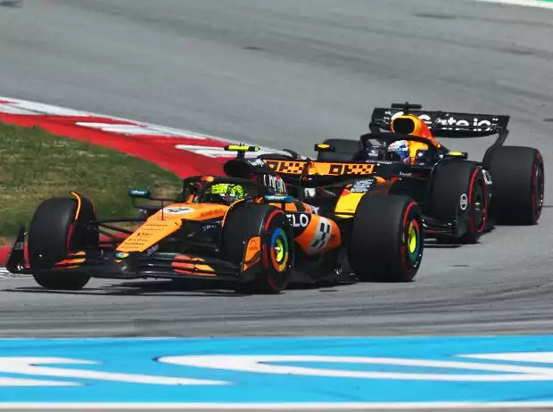 Lando Norris und Max Verstappen beim Formel-1-Rennen in Barcelona 2025 Titel-Bild zur News: Lando Norris und Max Verstappen beim Formel-1-Rennen in Barcelona 2025