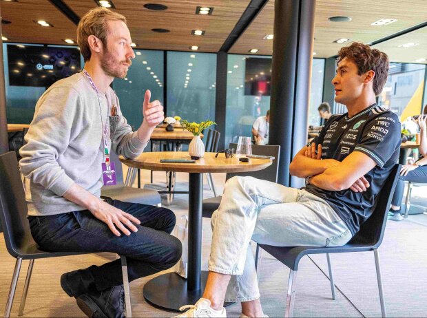 Diskutieren das Toxische an Social Media: Frederik Hackbarth und George Russell