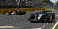 George Russell (Mercedes W16) vor Max Verstappen (Red Bull RB21) beim Formel-1-Rennen in Kanada 2025