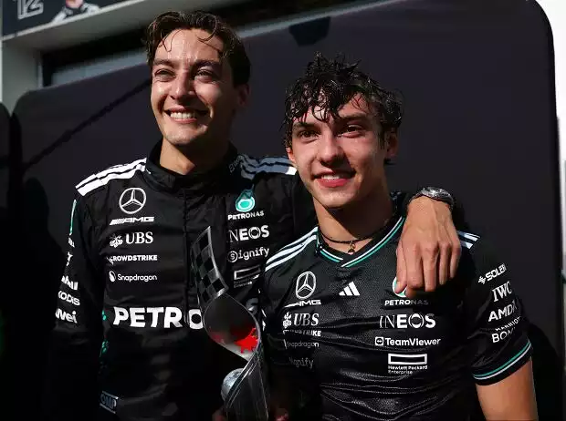 George Russell und Andrea Kimi Antonelli nach dem Formel-1-Rennen in Kanada 2025 Titel-Bild zur News: George Russell und Andrea Kimi Antonelli nach dem Formel-1-Rennen in Kanada 2025