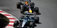 George Russell (Mercedes W16) vor Max Verstappen (Red Bull RB21) beim Formel-1-Rennen in Kanada 2025