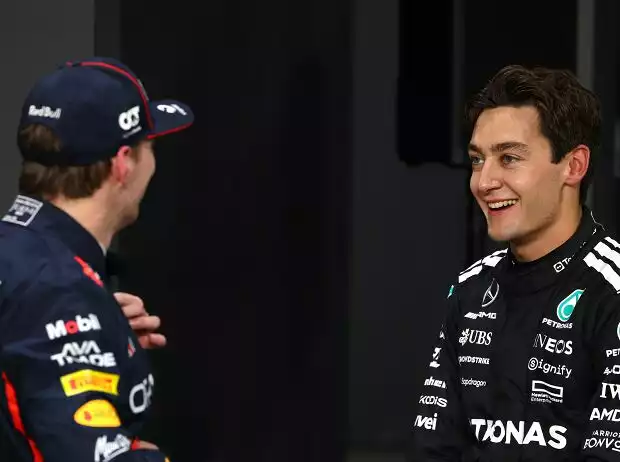 Max Verstappen, George Russell Titel-Bild zur News: Max Verstappen, George Russell