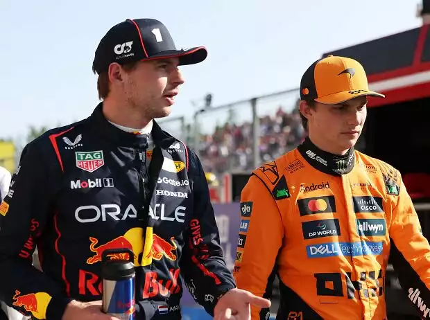 Max Verstappen (Red Bull) und Oscar Piastri (McLaren) beim Formel-1-Rennen in Kanada 2025 Titel-Bild zur News: Max Verstappen (Red Bull) und Oscar Piastri (McLaren) beim Formel-1-Rennen in Kanada 2025