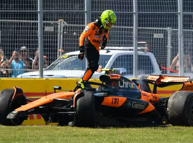 Lando Norris nach seinem Unfall beim Kanada-GP 2025 Titel-Bild zur News: Lando Norris nach seinem Unfall beim Kanada-GP 2025