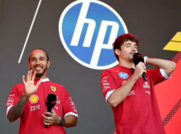 Lewis Hamilton, Charles Leclerc Titel-Bild zur News: Lewis Hamilton, Charles Leclerc