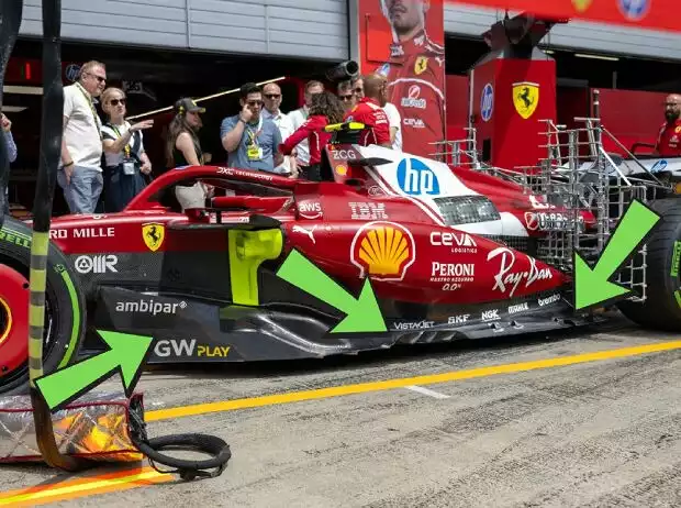 Ferrari SF-25 in Spielberg mit Updates am Unterboden Titel-Bild zur News: Ferrari SF-25 in Spielberg mit Updates am Unterboden