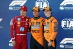 Lando Norris (McLaren), Charles Leclerc (Ferrari) und Oscar Piastri (McLaren) 