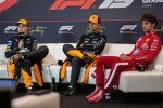 Lando Norris (McLaren), Oscar Piastri (McLaren) und Charles Leclerc (Ferrari) 