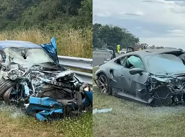 BMW M2 and Porsche 911 GT3 Nurburgring Crash Titel-Bild zur News: BMW M2 and Porsche 911 GT3 Nurburgring Crash