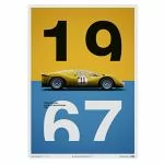 Poster Ferrari 412P - Gelb - Spa-Francorchamps - 1967