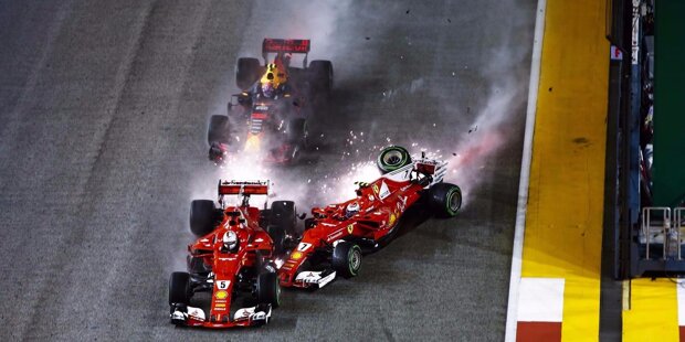 Startkollision beim Singapur-Grand-Prix 2017