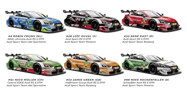 Die Audi-Fahrzeug-Designs für die DTM-Saison 2018