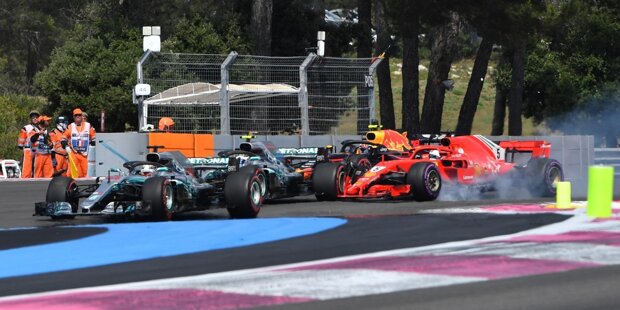 Kollision zwischen Vettel und Bottas