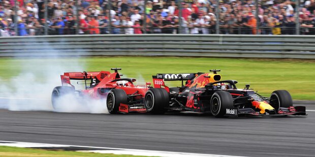 Der Crash von Sebastian Vettel und Max Verstappen in Silverstone