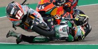 Aragon 2: Brenzliger Startcrash zwischen Kasma Daniel und Tom Lüthi