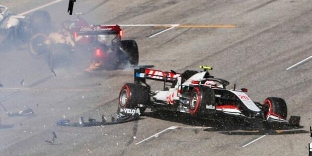 In Bildern: Der Re-Start-Crash beim Formel-1-Rennen in Mugello