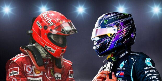 Schumacher und Hamilton im Statistik-Vergleich