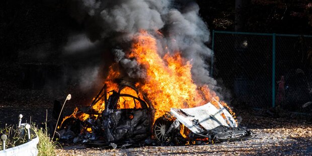 Feuerunfall von Dani Sordo bei der Rallye Japan 2022