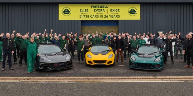 Die Produktion von Lotus Elise, Exige und Evora endet