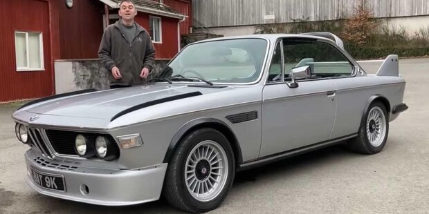 Klassischer BMW 3.0 CSi (E9) mit Tesla-Technik und CSL-Optik