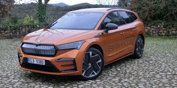Skoda Enyaq RS in Phoenix Orange: Das Exterieur
