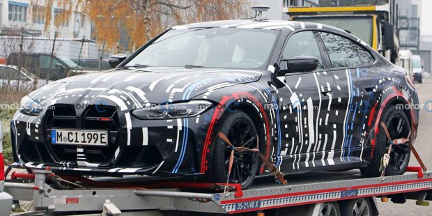 Elektrischer BMW M mit stark getunter i4-Karosse erwischt