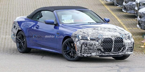 BMW 4er Cabrio Facelift (2023) auf ersten Erlkönigfotos