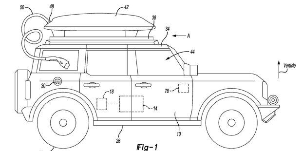 Ford-Patentschrift zu Ersatzbatterie auf dem Dach