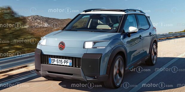 Citroën C3 (2023) als Rendering von Motor1.com