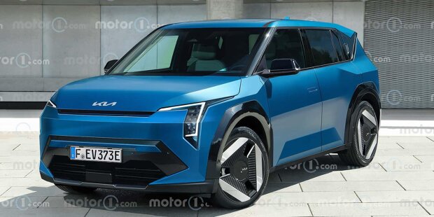 Kia EV3: Neues kleines Elektro-SUV im exklusiven Rendering