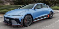 Hyundai Ioniq 6 N (2025) im Rendering von Motor1.com
