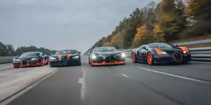 Bugattis Quartett der Weltrekordfahrzeuge