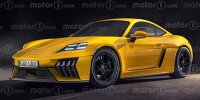Porsche 718 Cayman Elektro im Motor1-Rendering