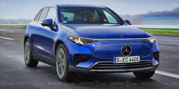 Mercedes GLC Elektro (2025) im Rendering von Motor1.com