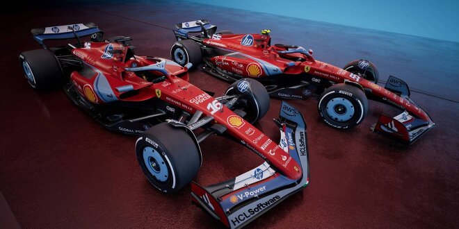 Blaue Farbakzente und HP-Logo - Ferrari enthüllt Miami-Lackierung